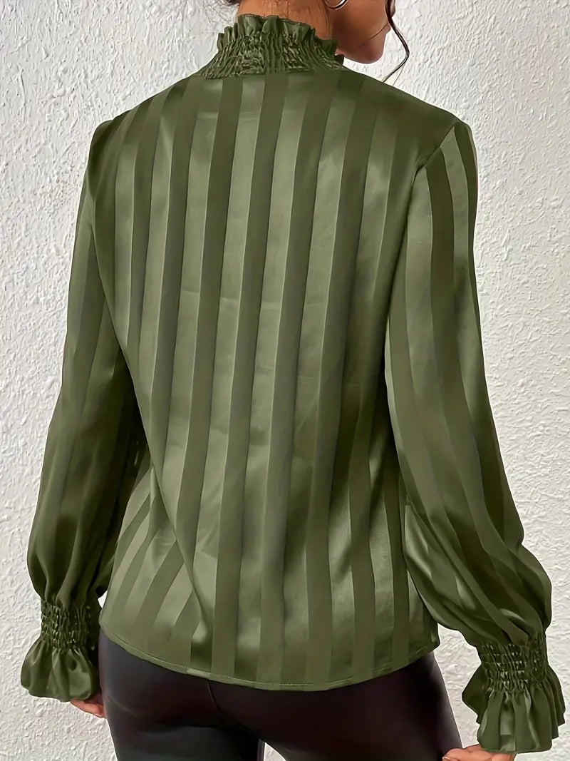Lottie - Elegante blusa arricciata con scollo tondo