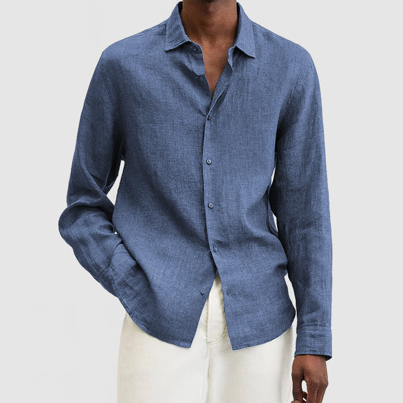 Kiefer - Camicia classica e comoda a maniche lunghe con bottoni