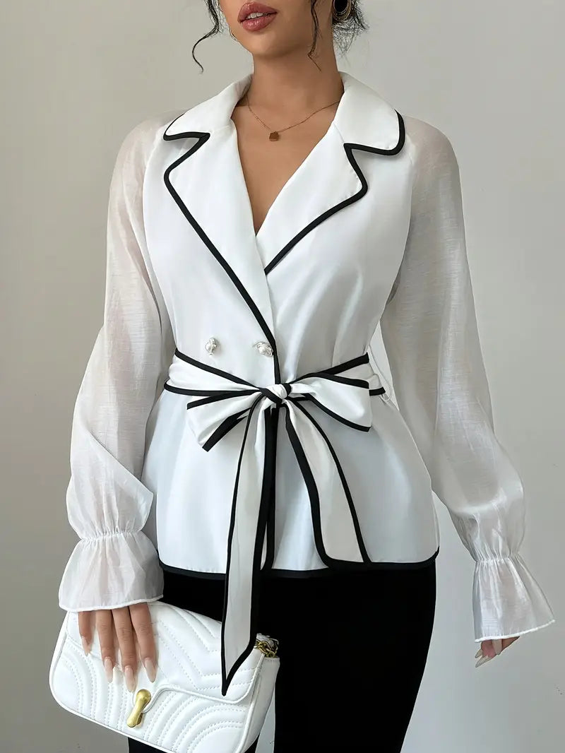 Helena - Elegante blazer da donna con profili a contrasto