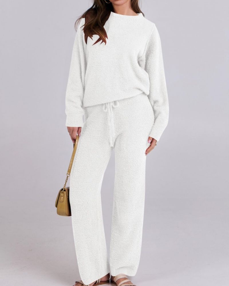 Uzziah - Elegante completo in pile con maglione e pantaloni