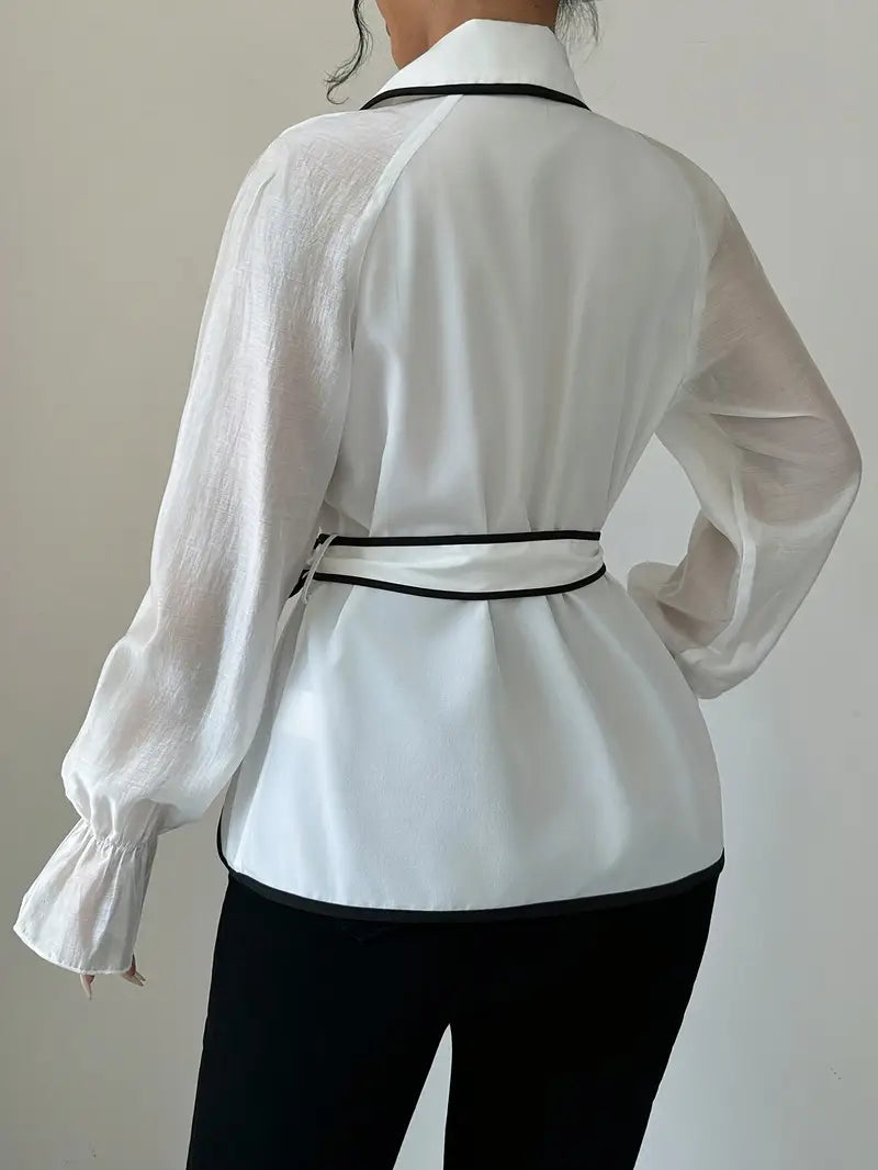 Helena - Elegante blazer da donna con profili a contrasto