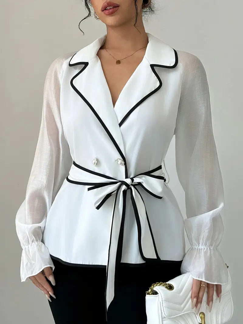 Helena - Elegante blazer da donna con profili a contrasto