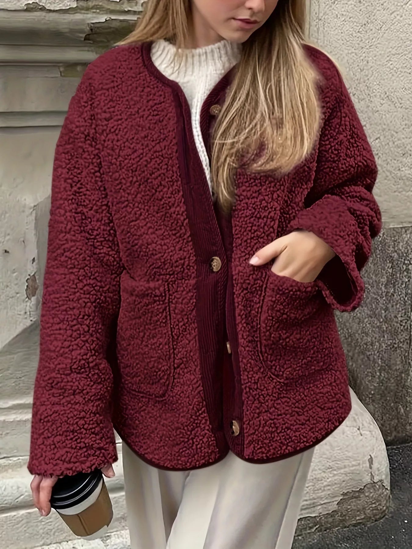 Rhiana - Elegante cardigan morbido e caldo in pile