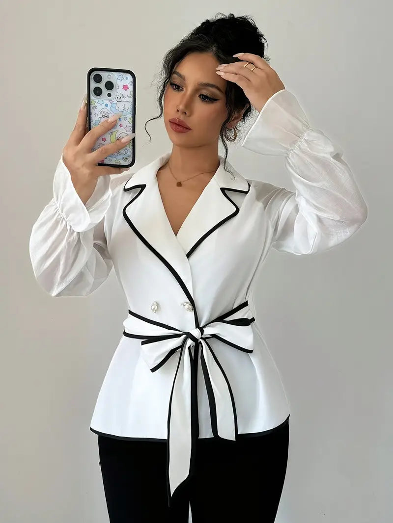 Helena - Elegante blazer da donna con profili a contrasto