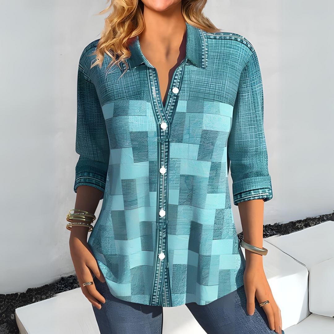 Zyrille - Elegante blusa abbottonata a quadri