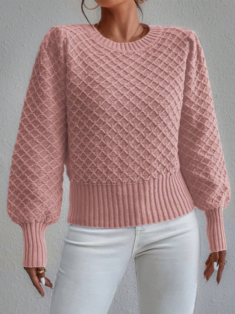 Melisande - Maglione elegante con girocollo e trama trapuntata