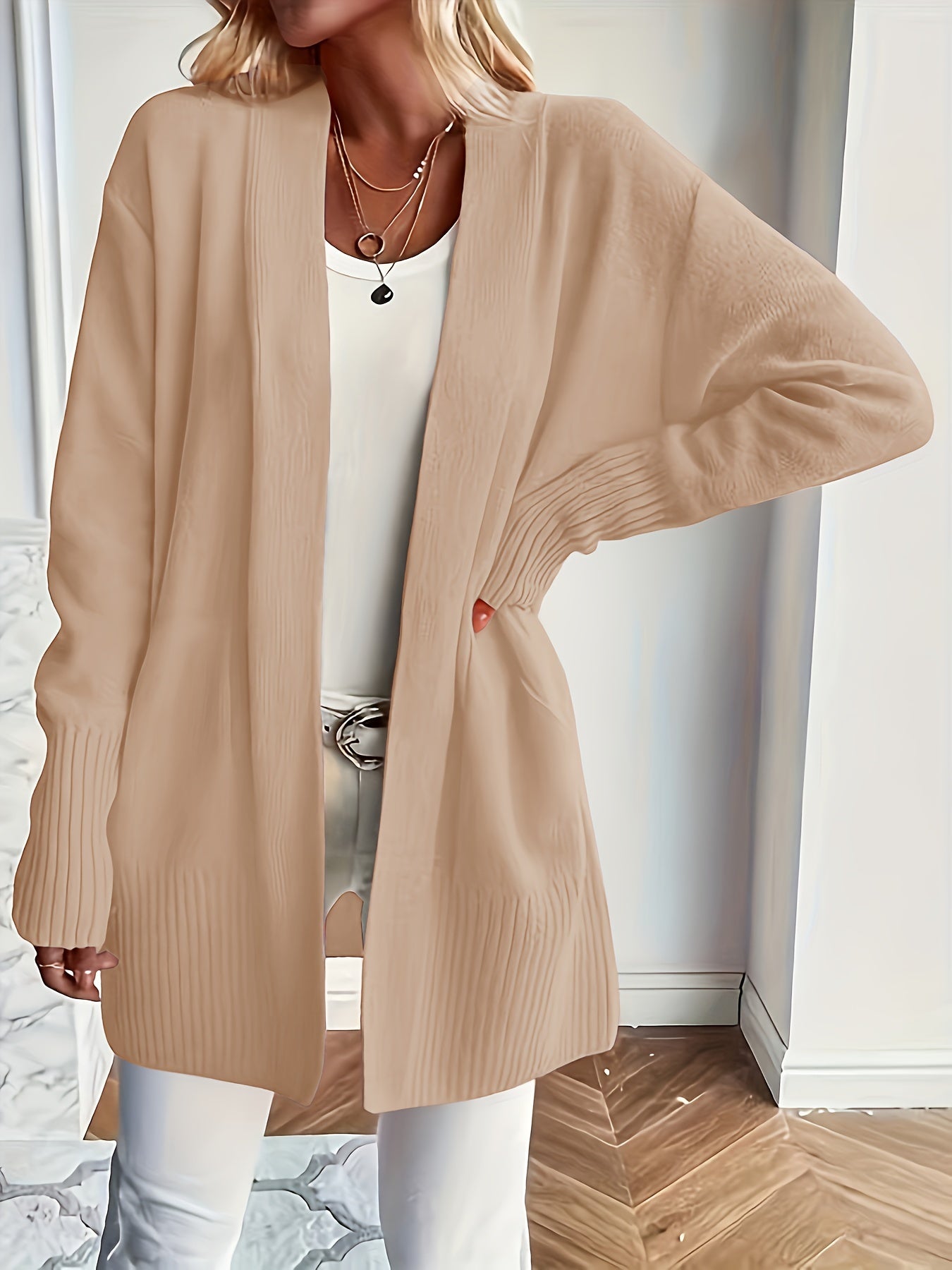 Elisia - Caldo cardigan in maglia con apertura frontale