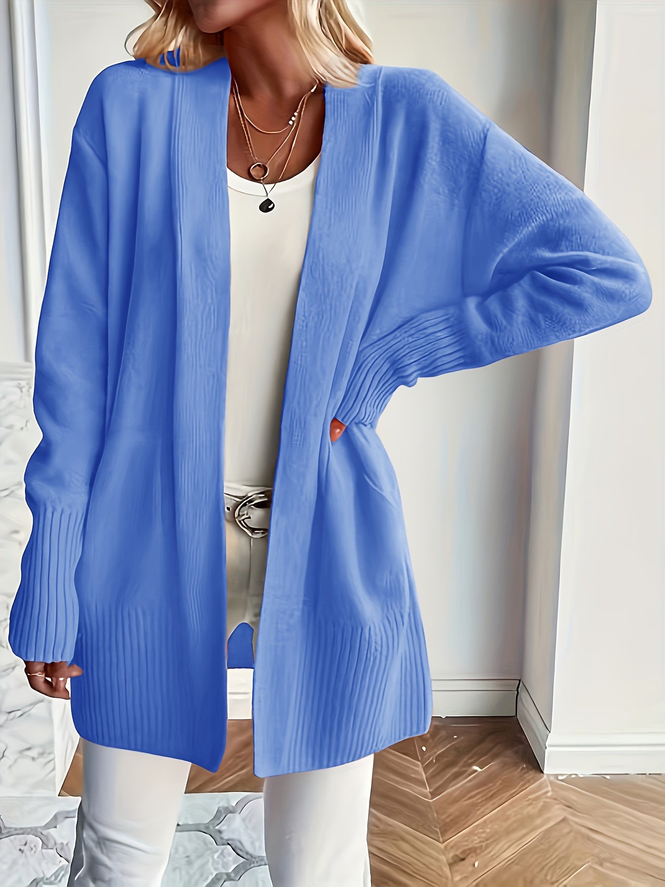 Elisia - Caldo cardigan in maglia con apertura frontale