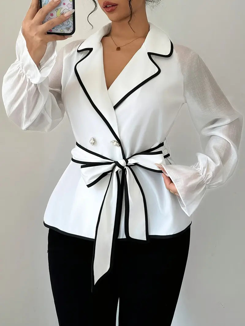 Helena - Elegante blazer da donna con profili a contrasto