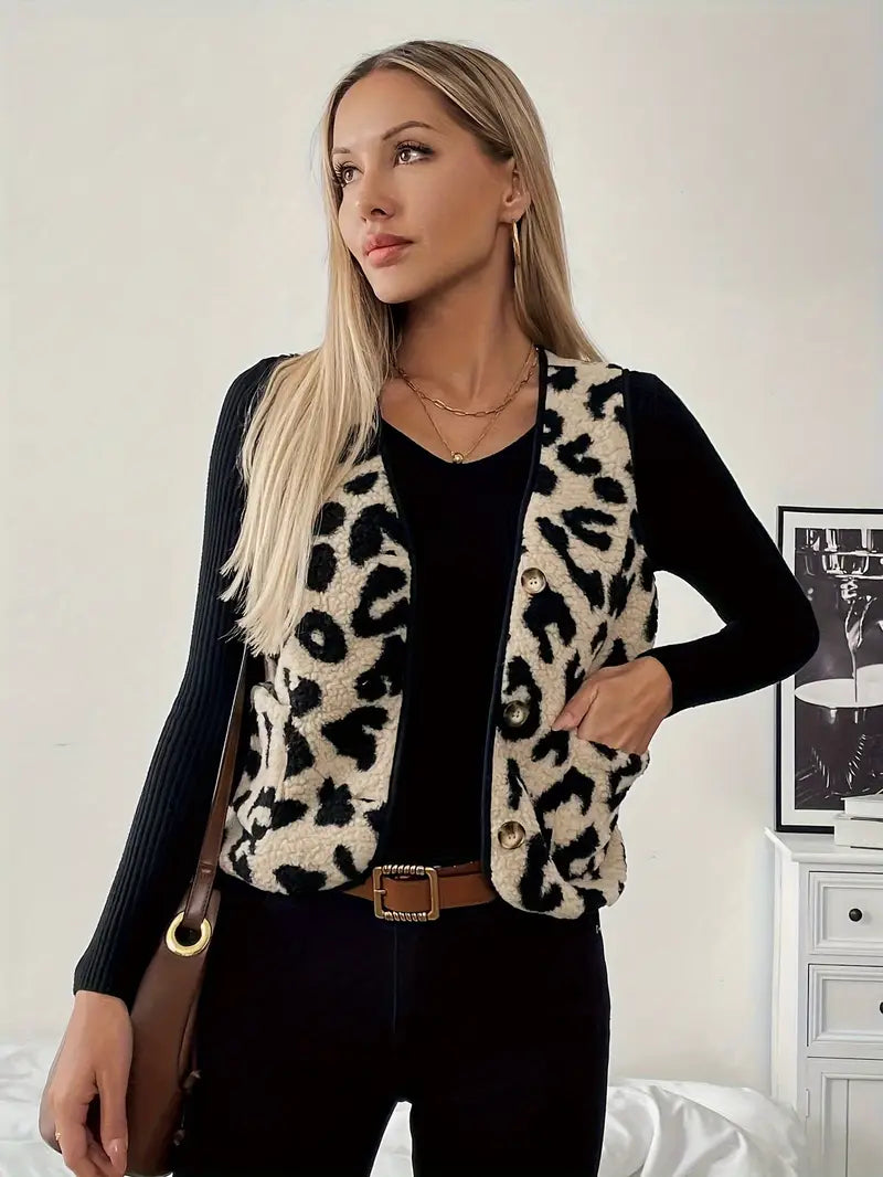 Paola – Elegante gilet in pile senza maniche