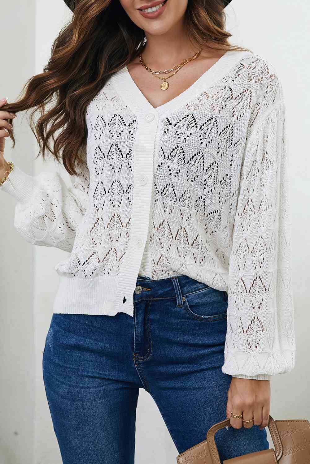 Noemi - Giacca in maglia con scollo a V, chic e disinvolta