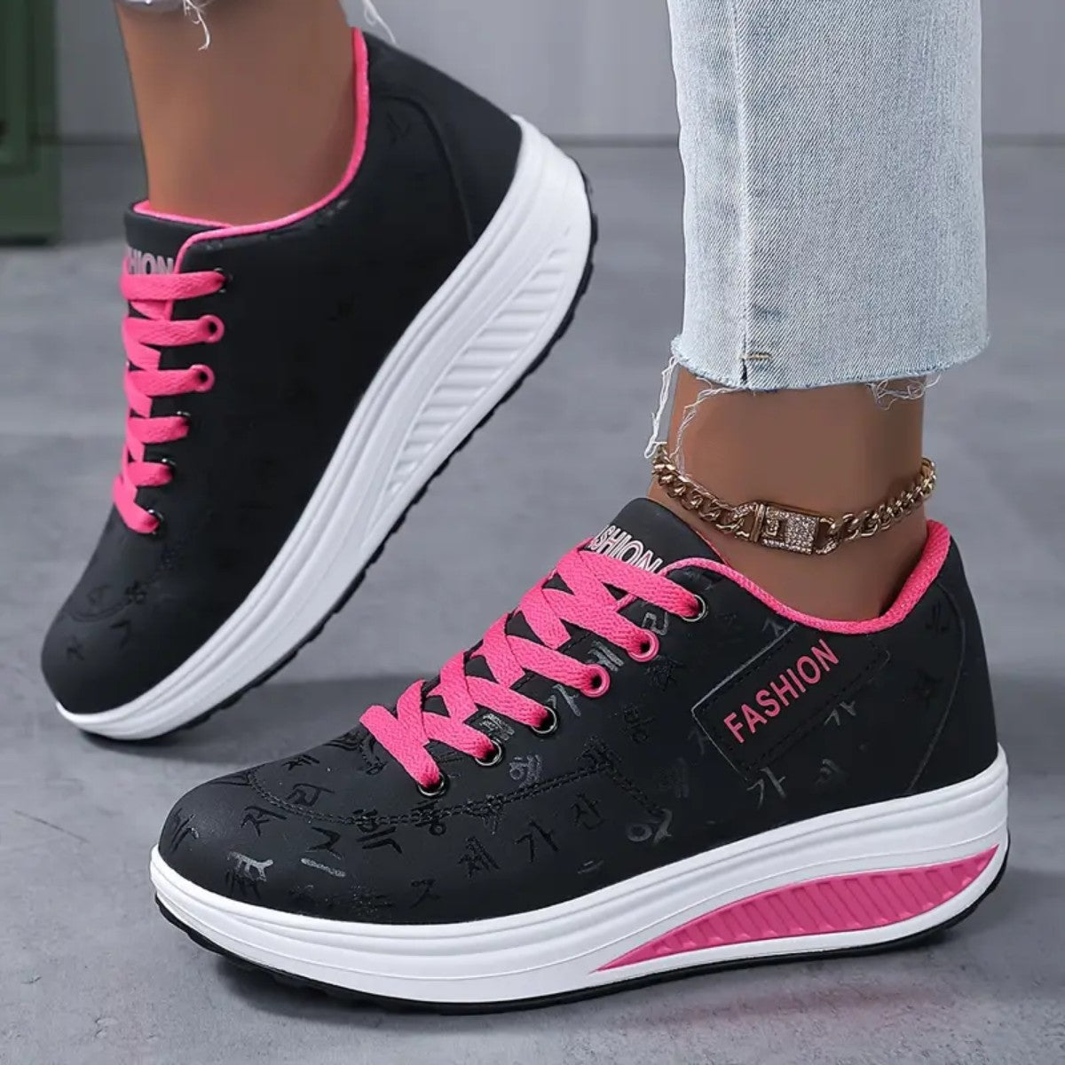 Sylvia - Scarpe da ginnastica con zeppa da donna