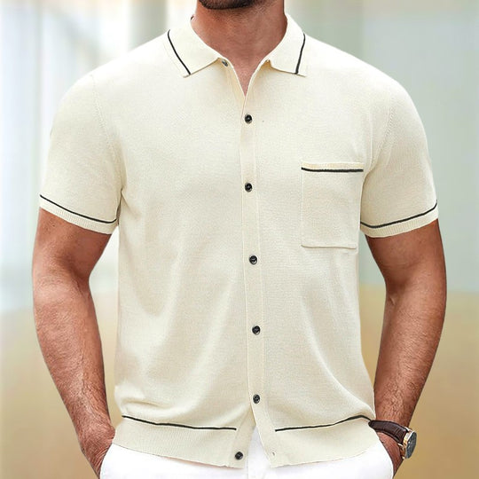 Mathew - Polo Elegante con Bottoni a Manica Corta
