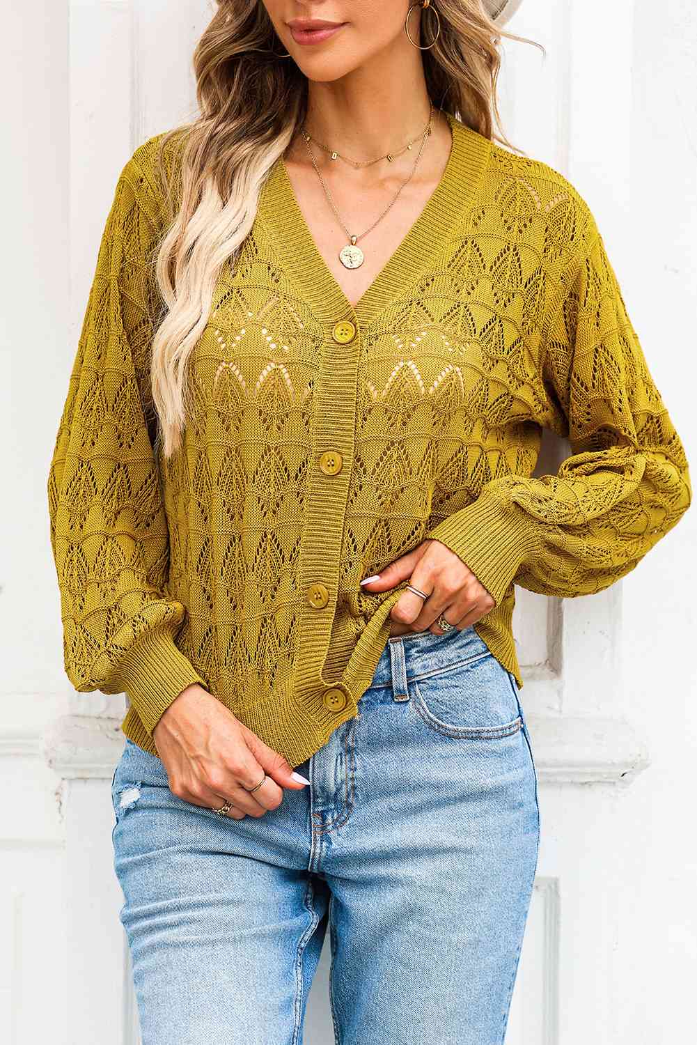 Noemi - Giacca in maglia con scollo a V, chic e disinvolta
