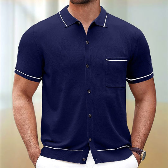 Mathew - Polo Elegante con Bottoni a Manica Corta