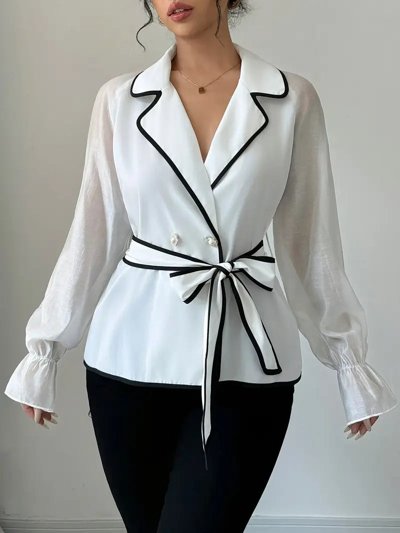 Helena - Elegante blazer da donna con profili a contrasto