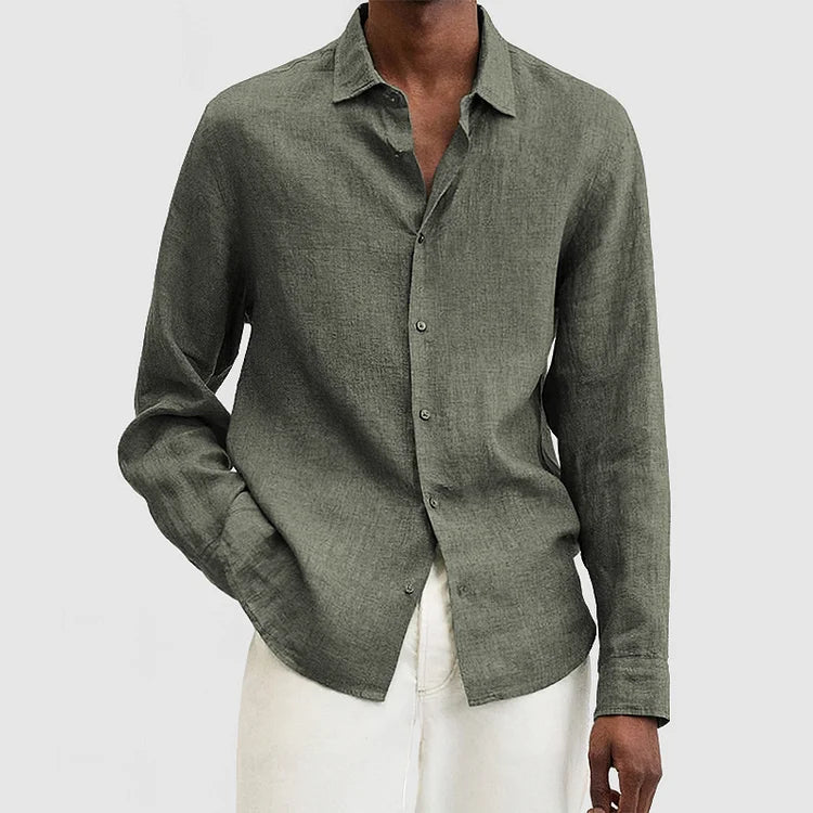 Kiefer - Camicia classica e comoda a maniche lunghe con bottoni