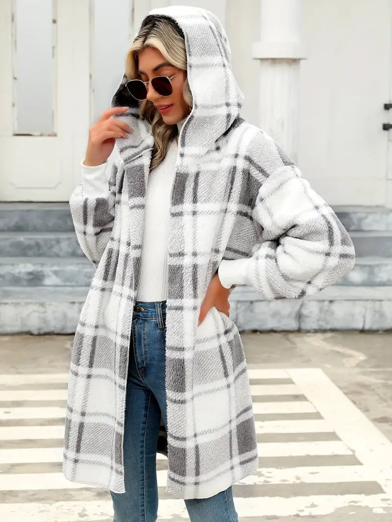 Rachel - Cardigan da donna a maniche lunghe con cappuccio