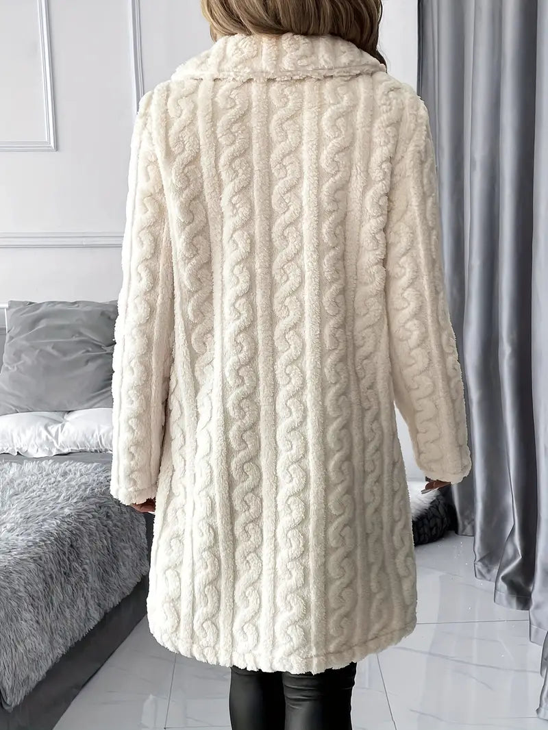 Eloise - Cardigan lungo e morbido in peluche double face