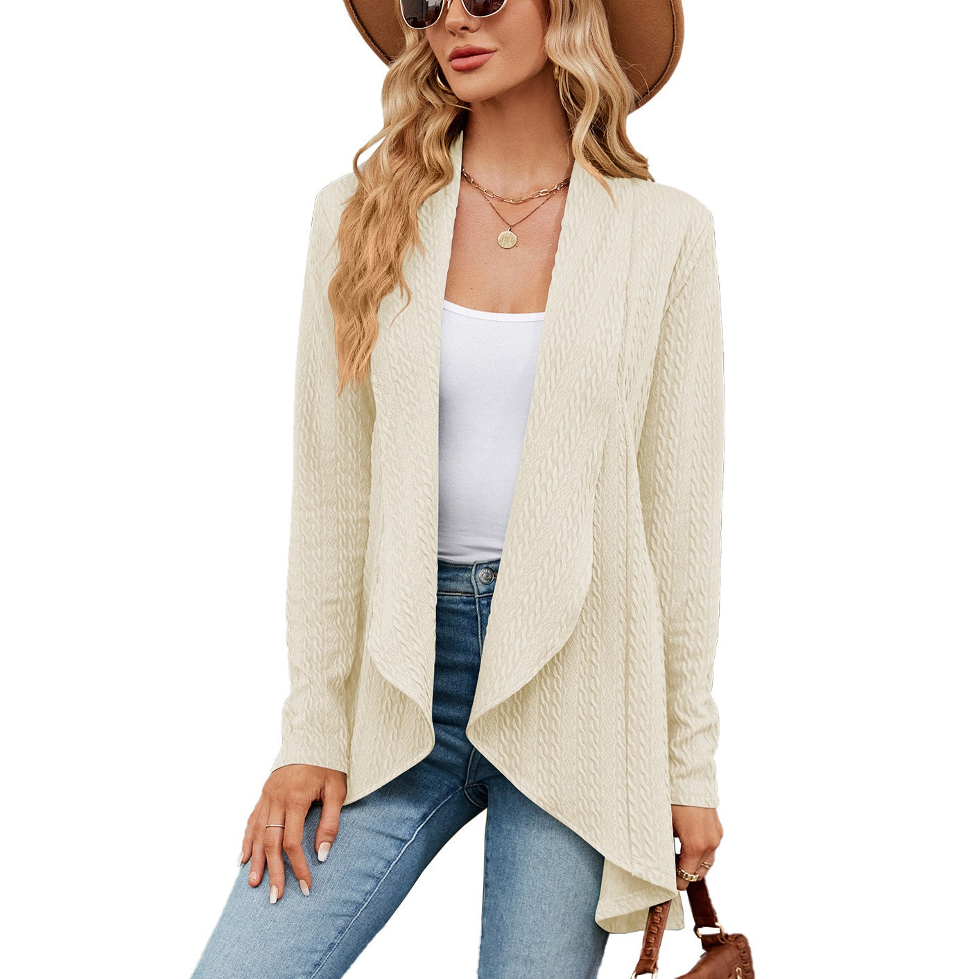 Nerina - Cardigan Aperto in Maglia dallo Stile Morbido