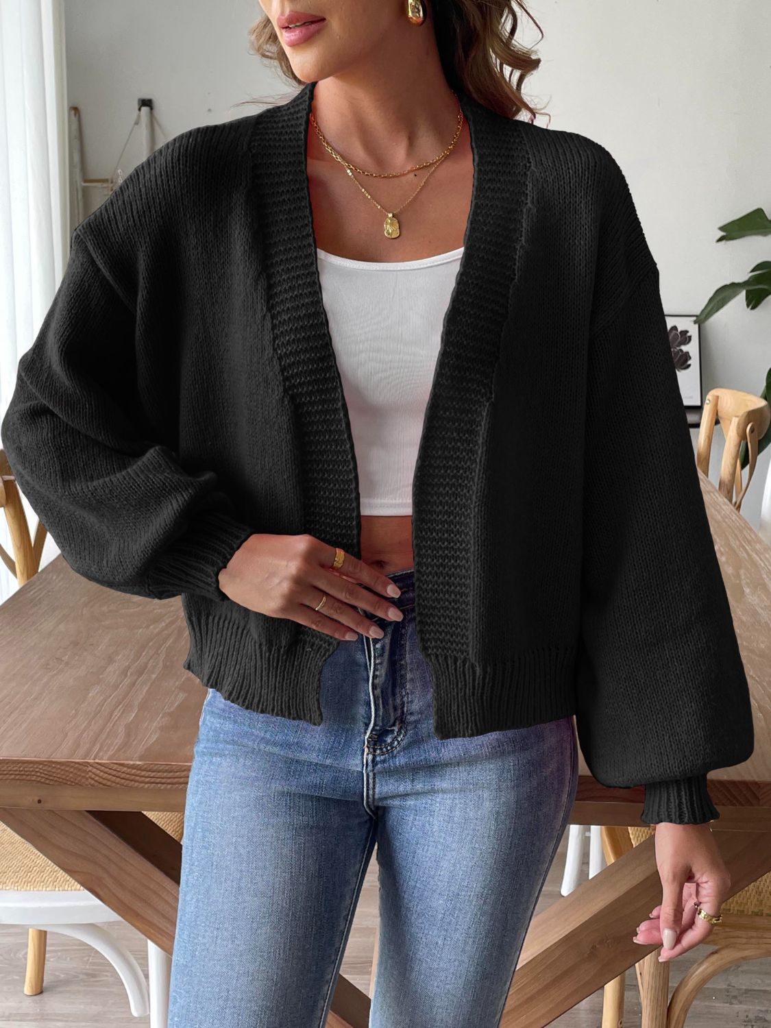 Chelsea - Cardigan casual aperto a maniche lunghe