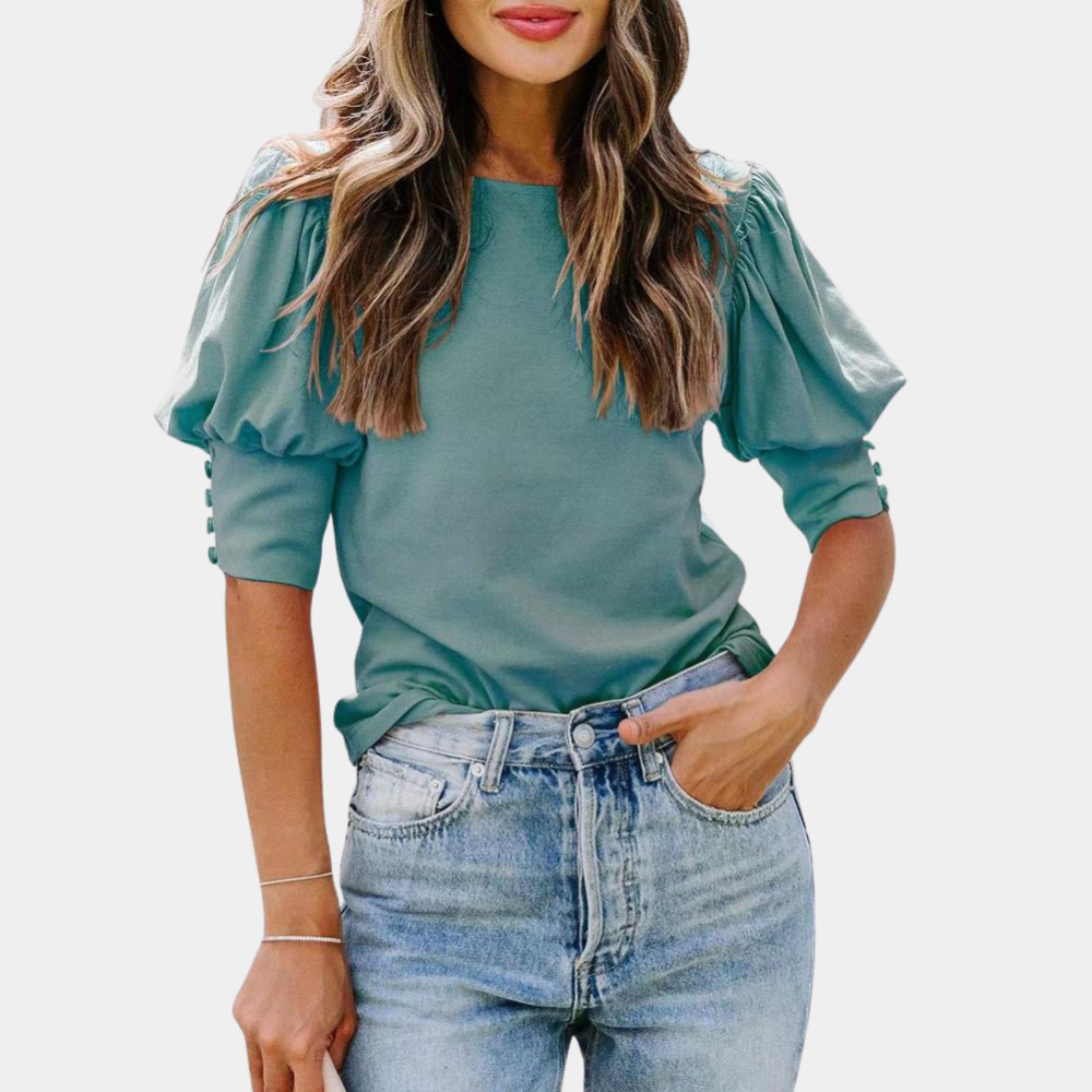 Ysoline - Elegante blusa con maniche a sbuffo