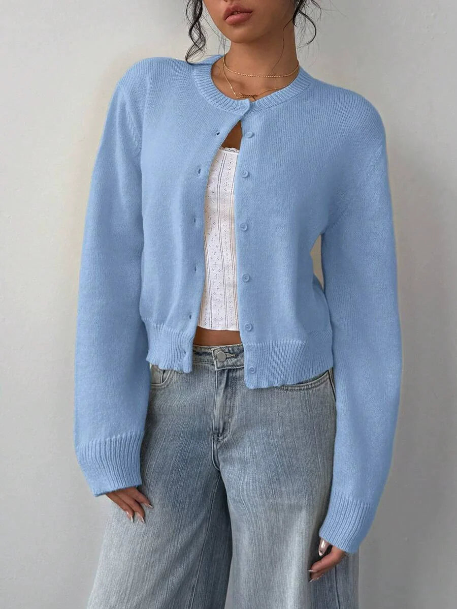 Loretta - Elegante cardigan corto in maglia con bottoni