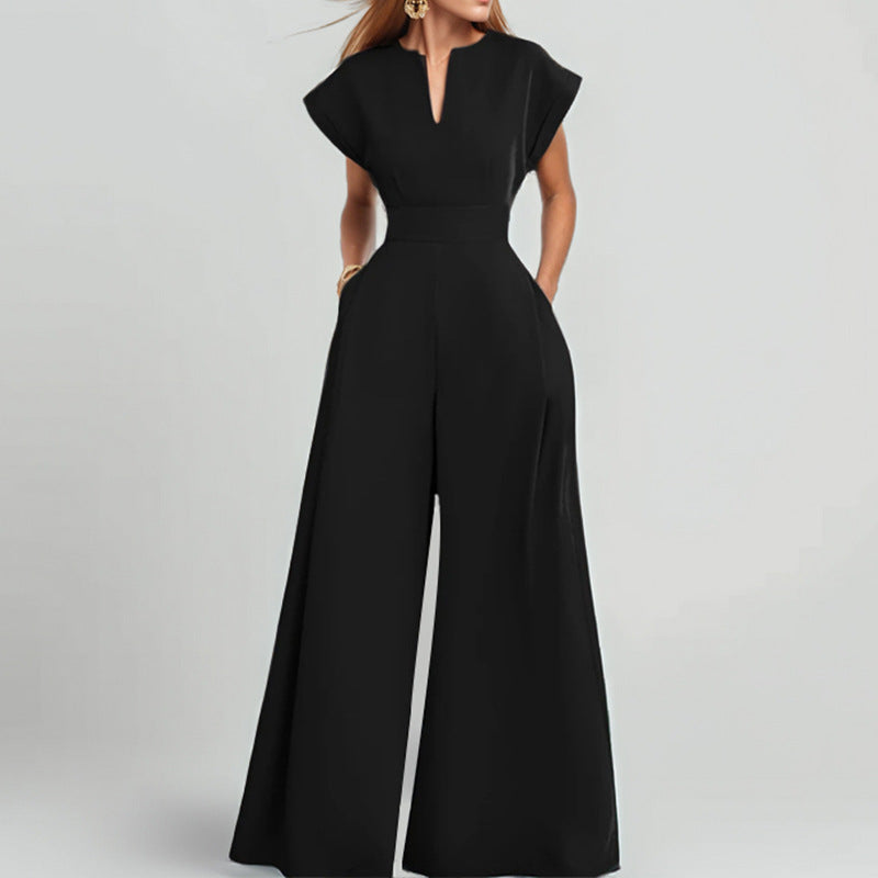 Bea - Elegante tuta con maniche corte e gamba larga