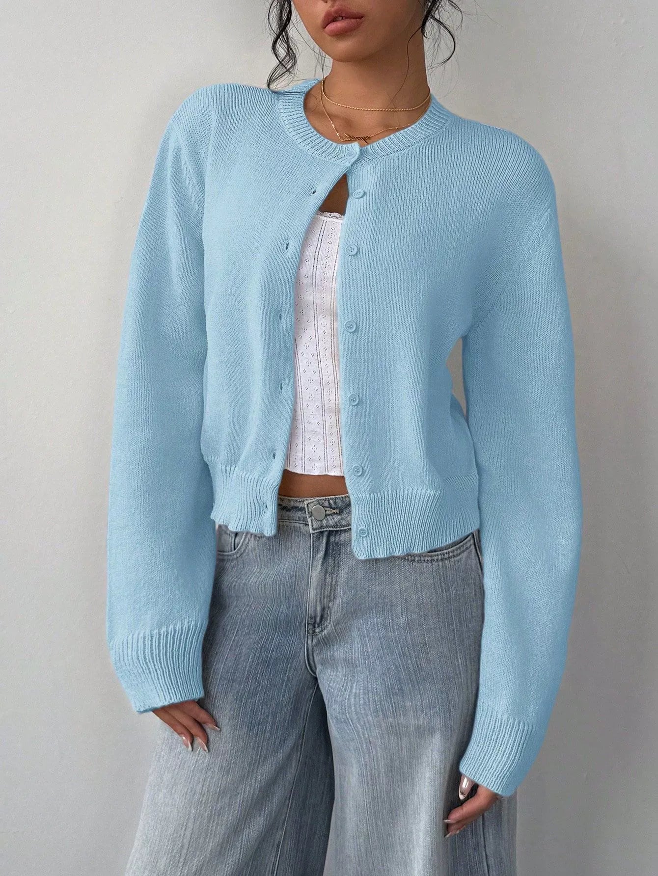 Loretta - Elegante cardigan corto in maglia con bottoni