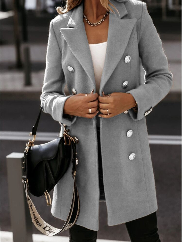 Naira - Elegante trench lungo doppiopetto