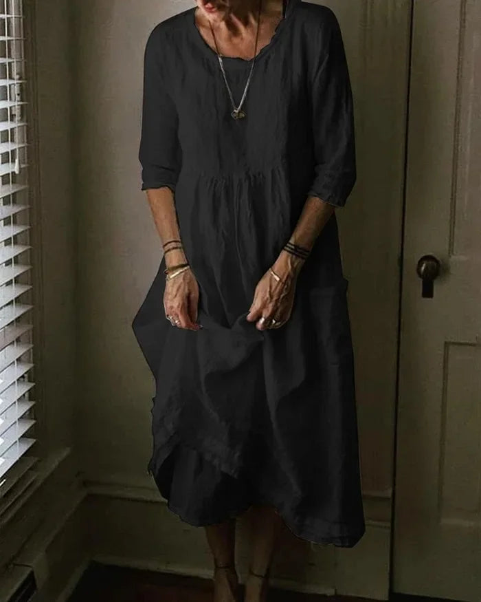Carmine - Abito oversize da donna in cotone e lino