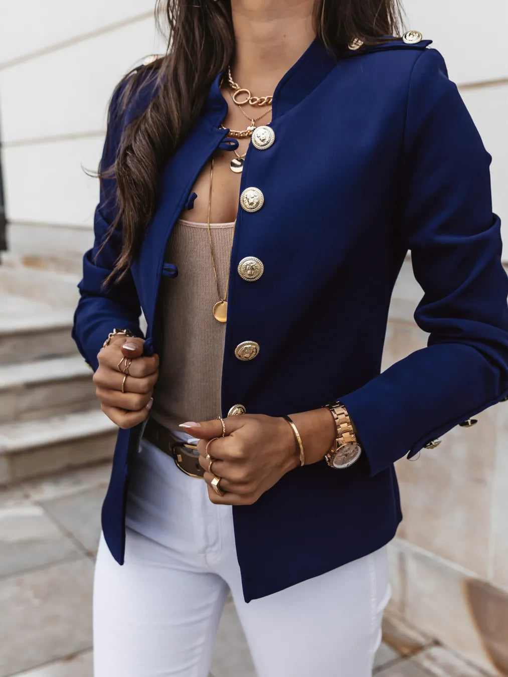 Ineska - Blazer elegante con bottoni grandi
