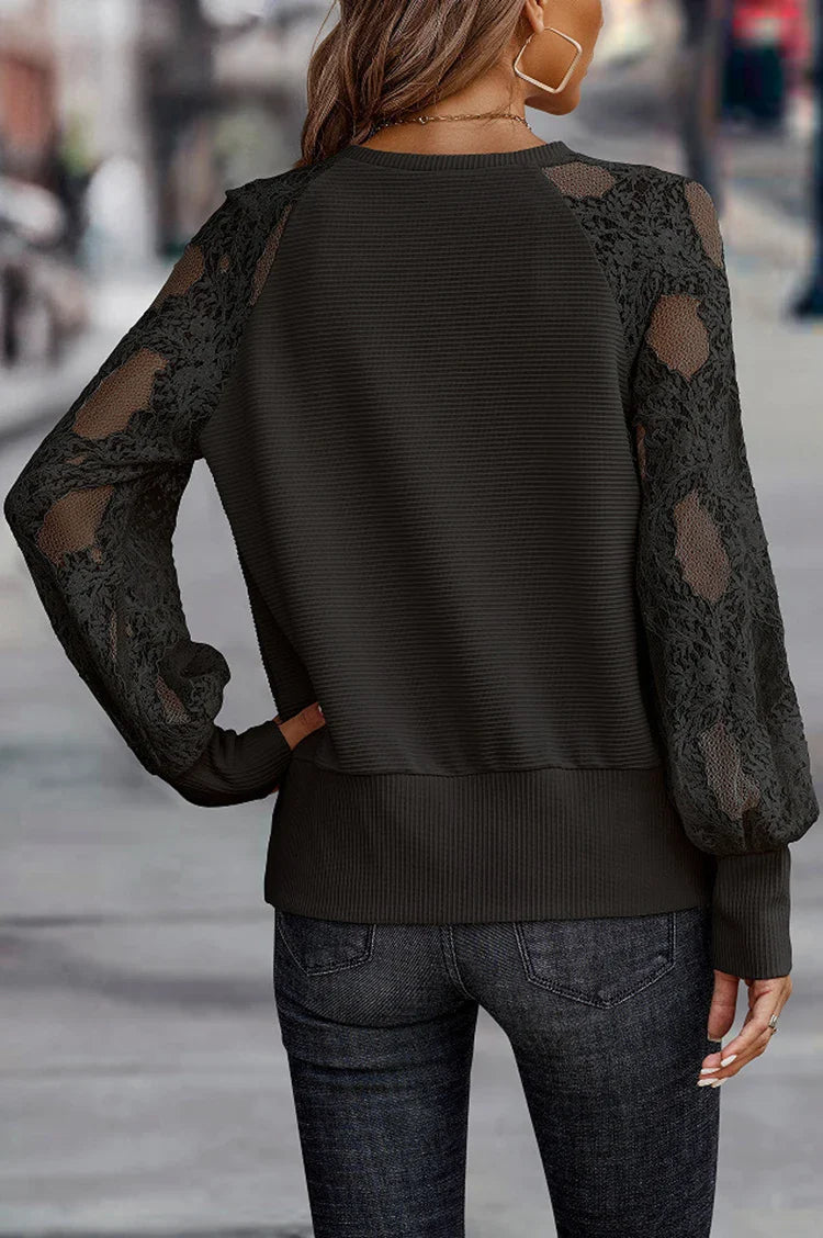 Calene - Top in pizzo a maniche lunghe