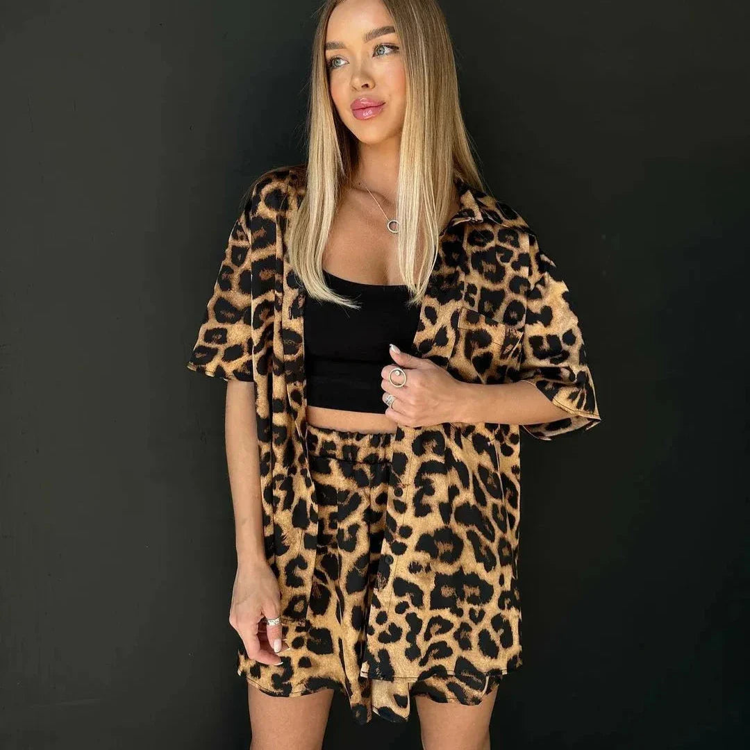 Carrie - Set due pezzi con stampa leopardata