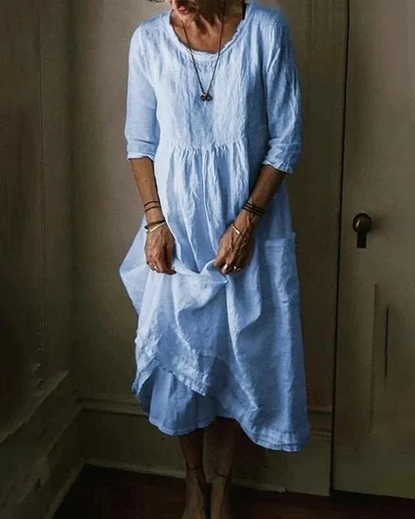 Carmine - Abito oversize da donna in cotone e lino