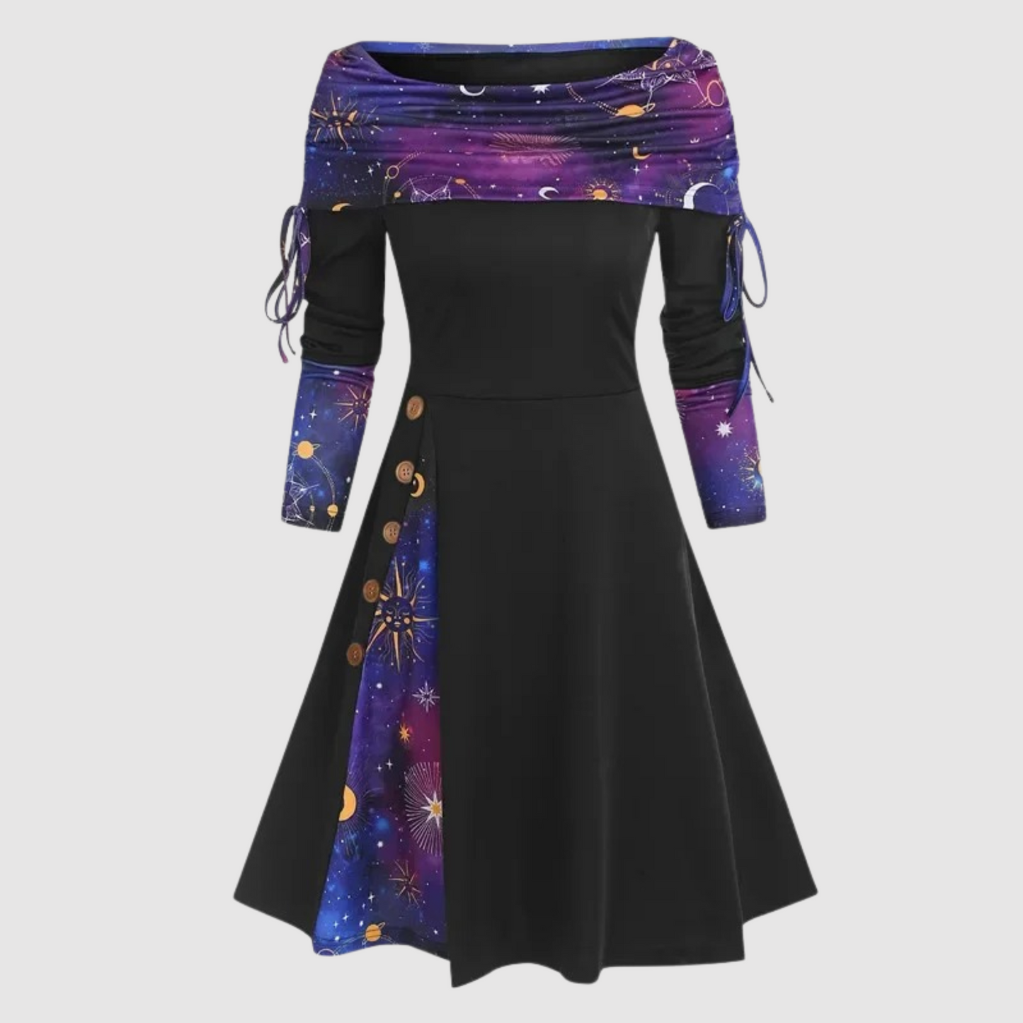 Alison - Abito invernale a maniche lunghe con spalle scoperte