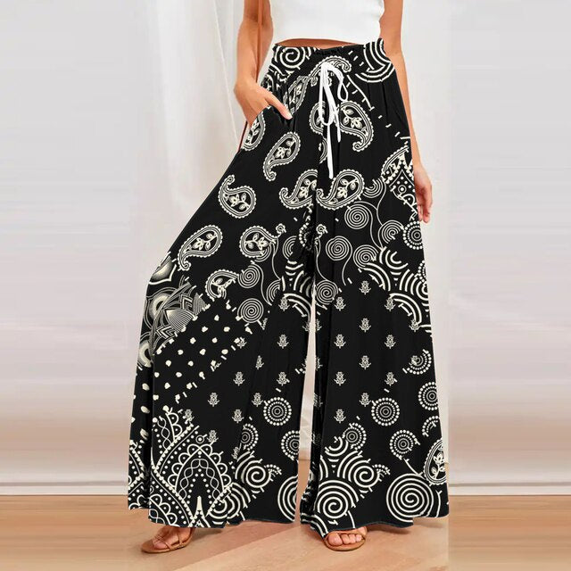 Samantha - Pantaloni larghi con stampa in stile rilassato