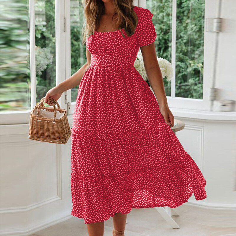 Camila - Elegante abito a trapezio con maniche corte
