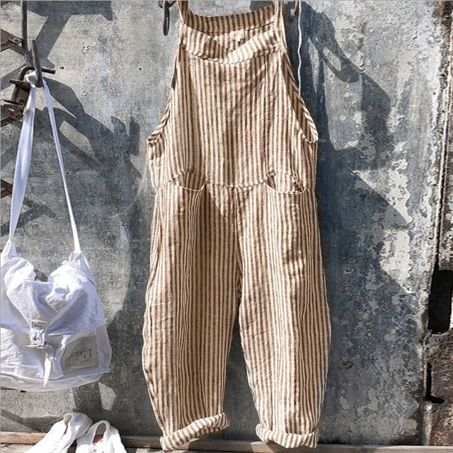 HARPER - Tuta a righe in look vintage
