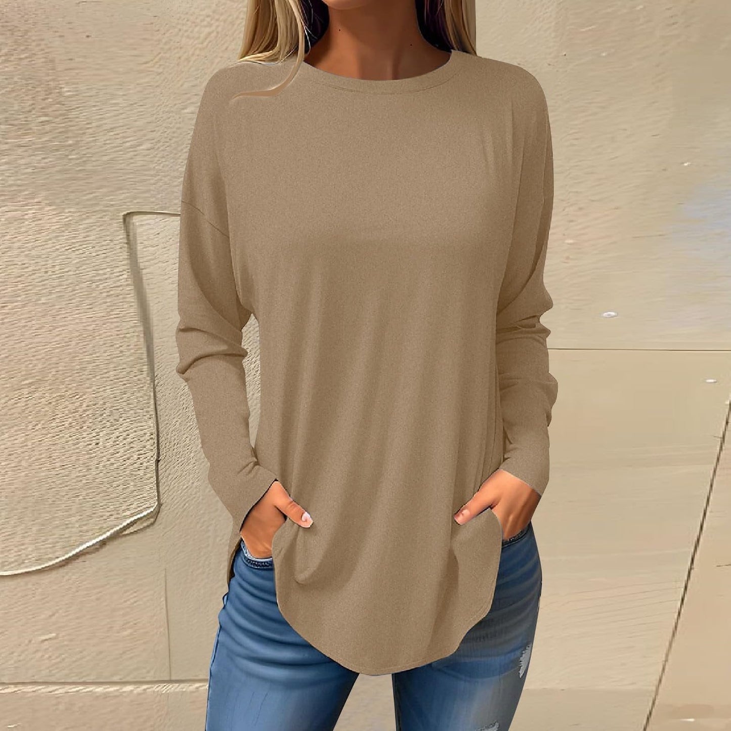 Margaret - Maglia a maniche lunghe con scollo rotondo