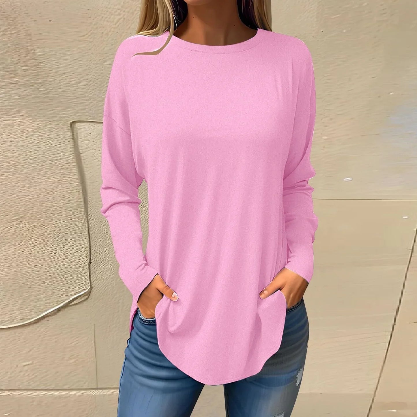 Margaret - Maglia a maniche lunghe con scollo rotondo
