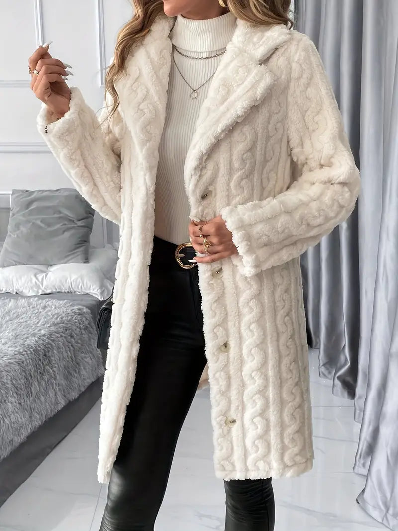 Eloise - Cardigan lungo e morbido in peluche double face