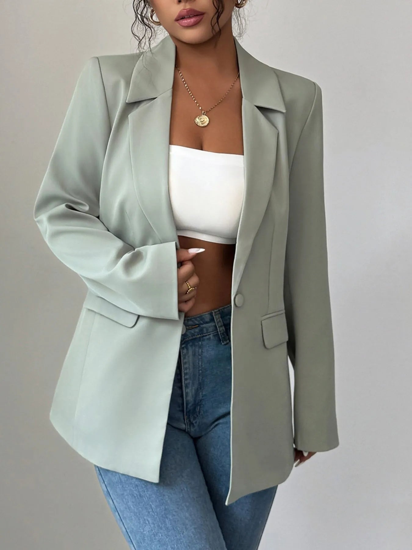 Lilibet - Elegante blazer con revers e bottone singolo