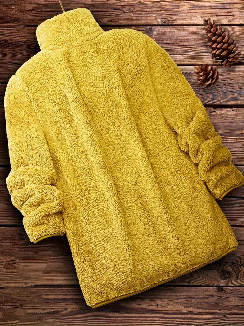 Edith - Cappotto teddy tinta unita con cerniera