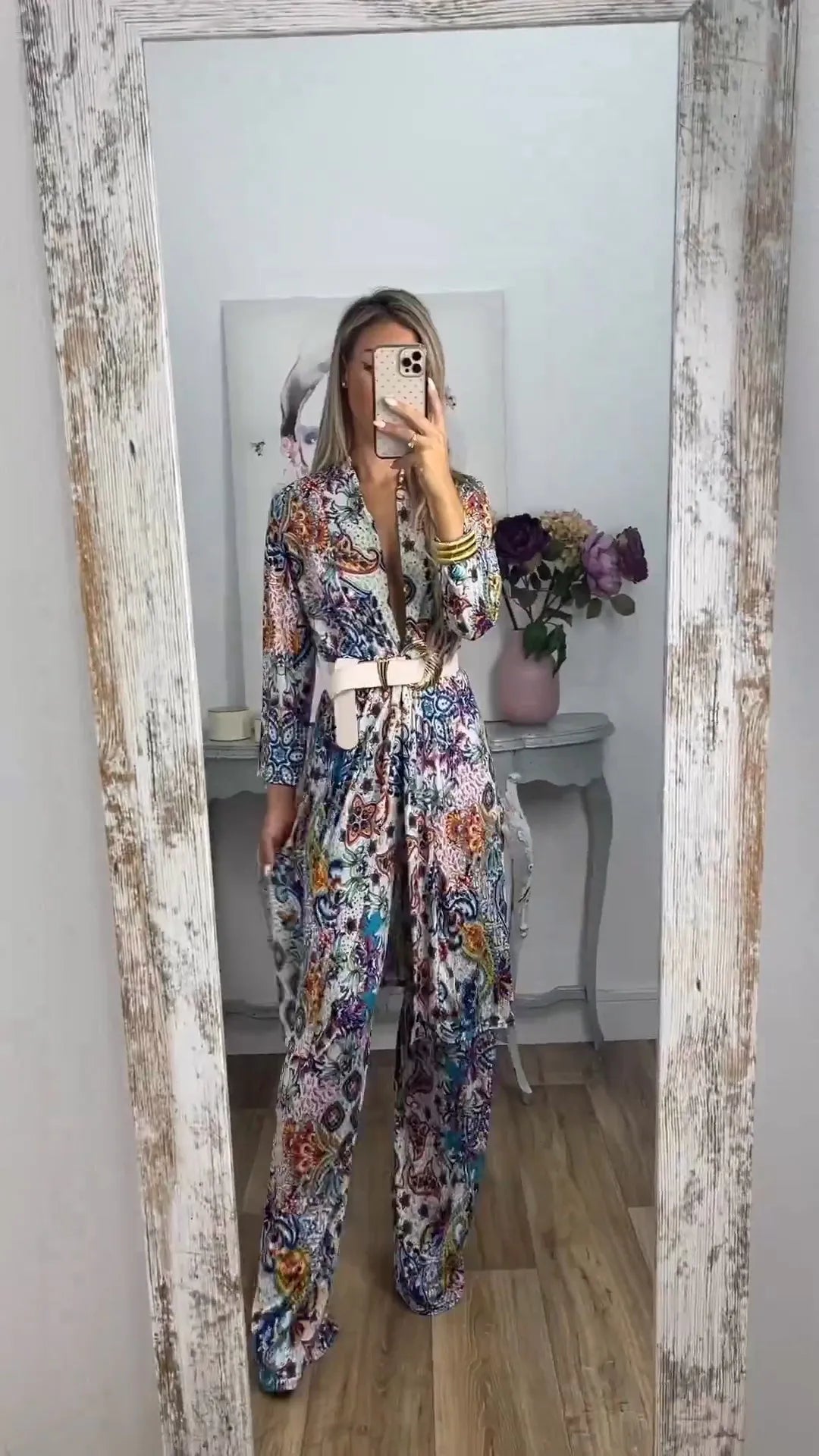 Gemma - Tuta Comoda Da Donna Con Stampa Astratta Di Nuovo Arrivo
