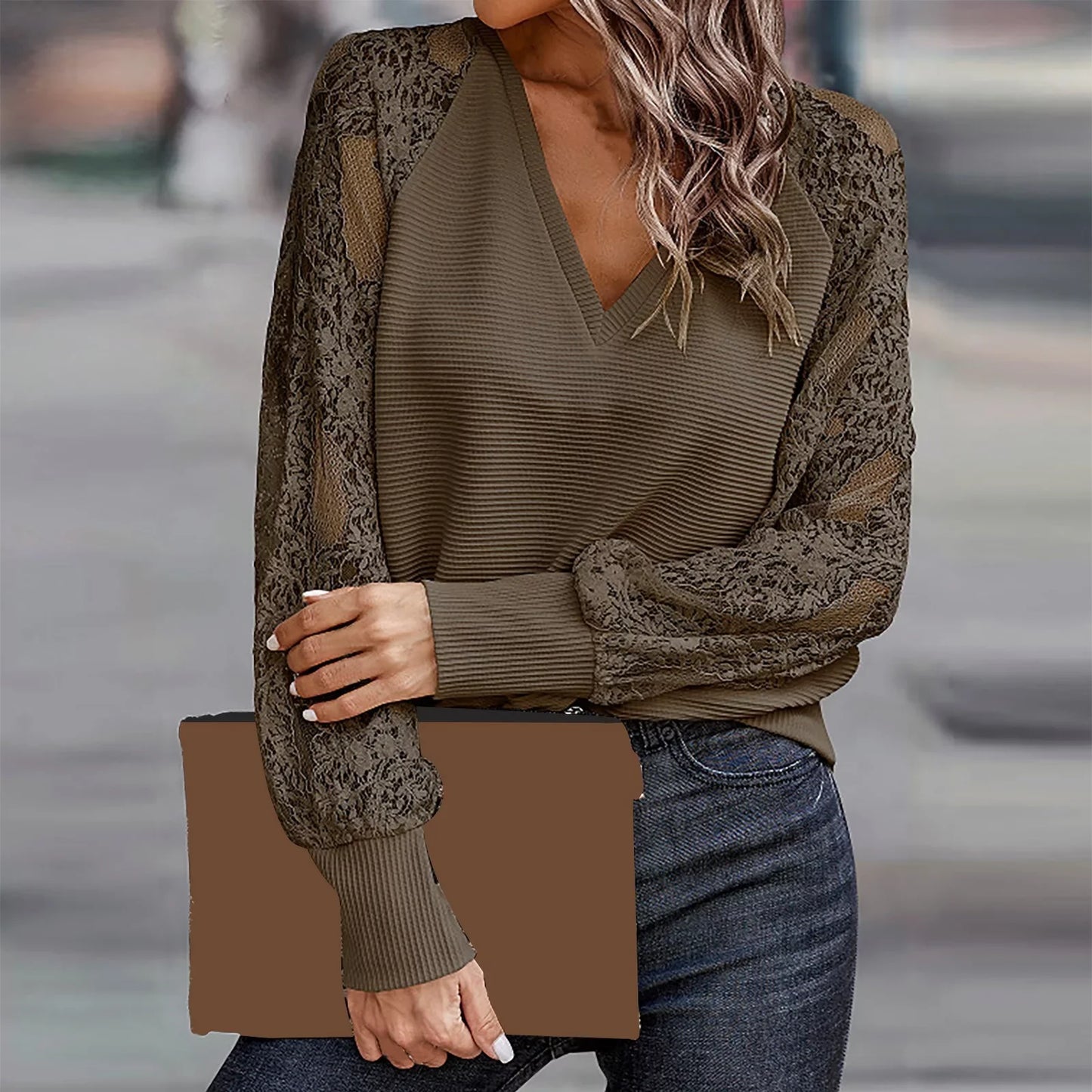 Calene - Top in pizzo a maniche lunghe