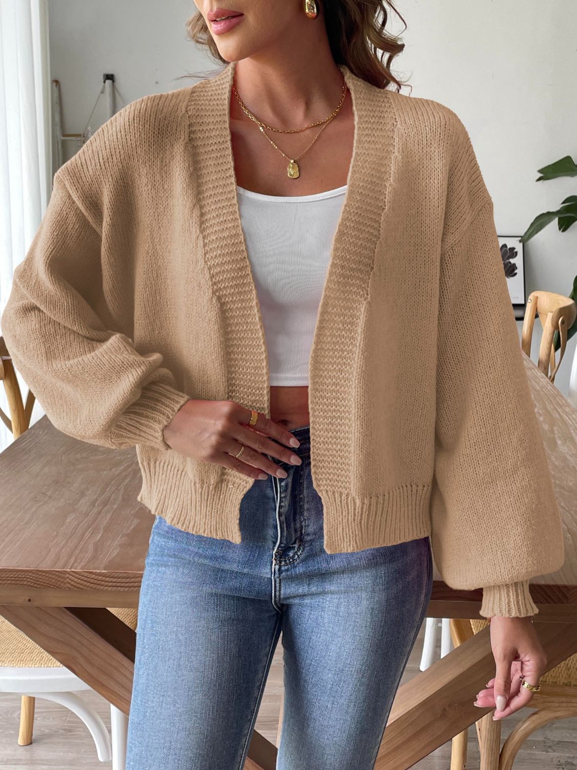 Chelsea - Cardigan casual aperto a maniche lunghe