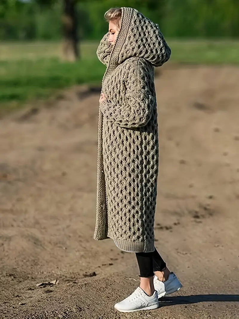 Ursula - Cardigan con cappuccio aperto
