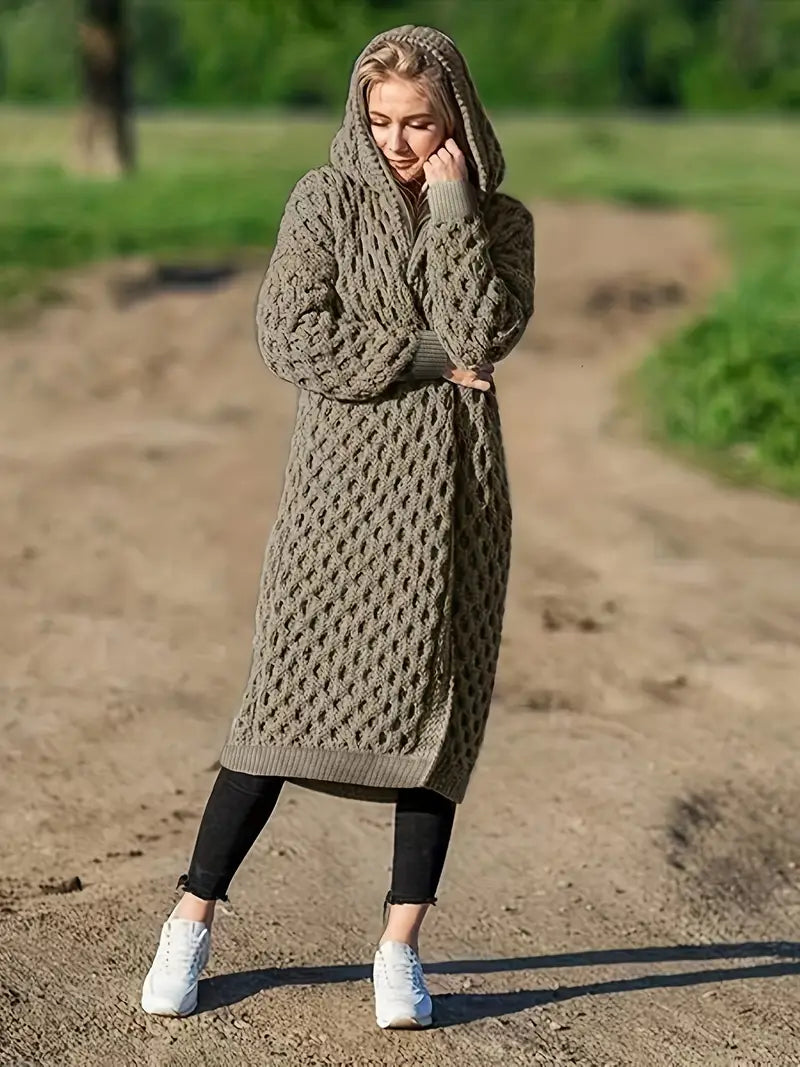 Ursula - Cardigan con cappuccio aperto
