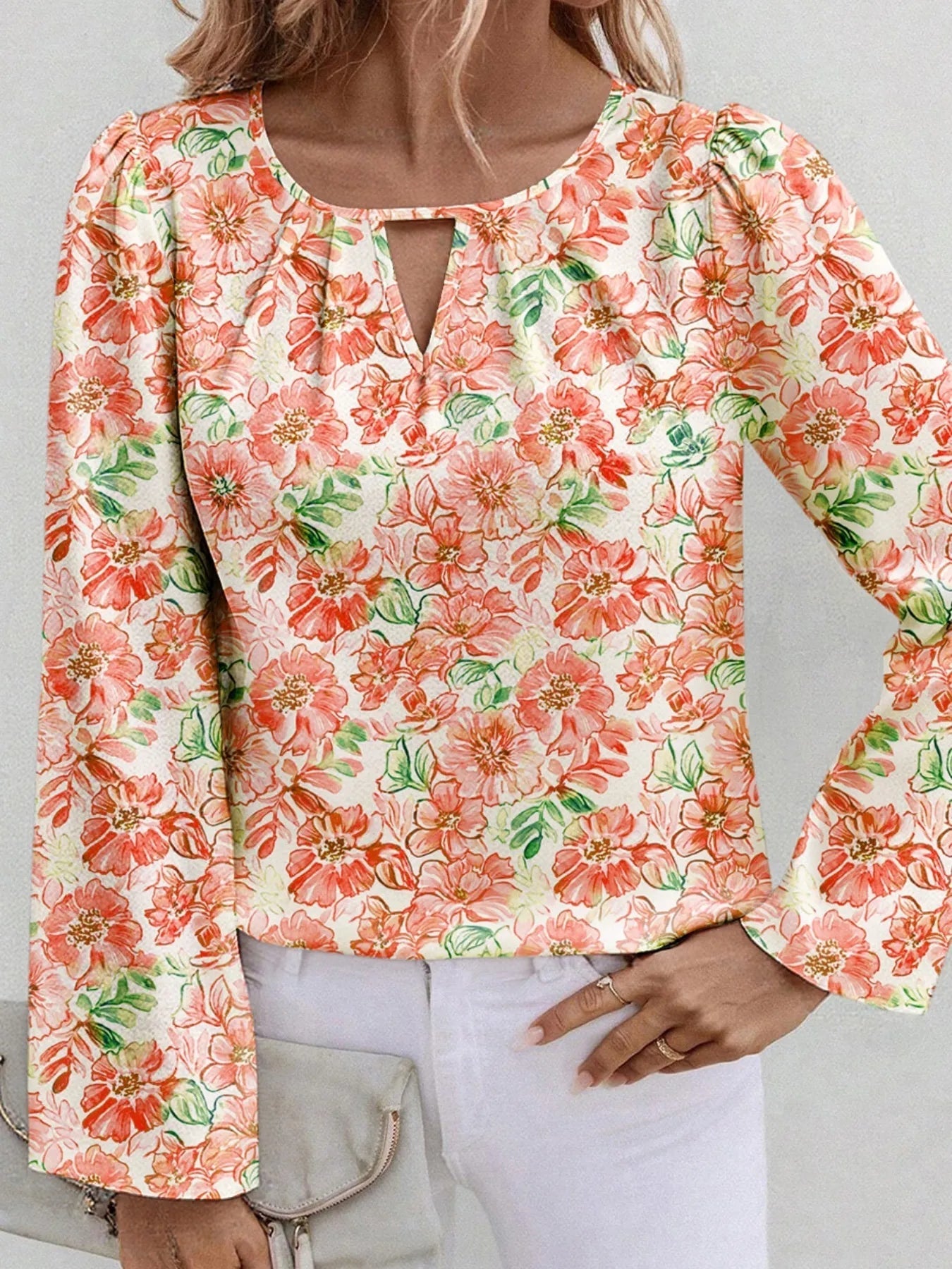 Soraya - Blusa a maniche lunghe con stampa floreale chic